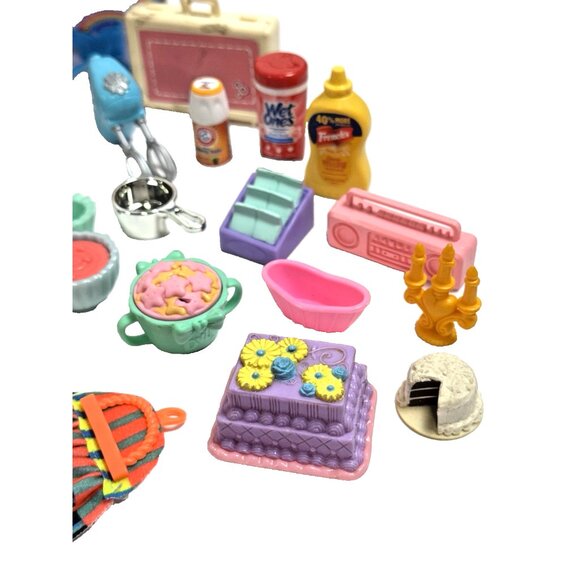 Barbie Doll Accessories Kitchen Food Brushes Shoes Purses Pets - Approx 125 pcs - Picture 2 of 6